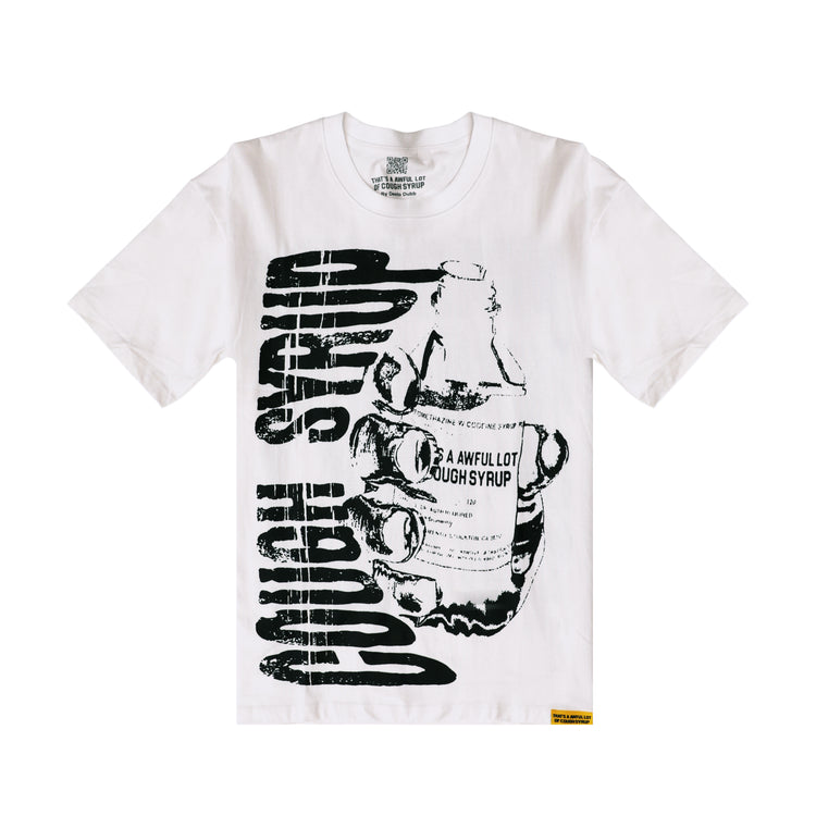 Warning Cough Syrup Graphic Tee Front View at Urban Styles